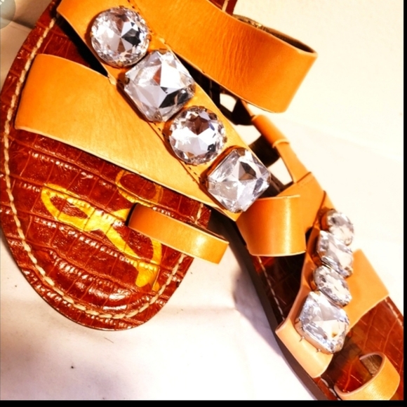 SAM EDELMAN LG. Crystal Emb.Leather Sandal-NEW-8.5 - Picture 9 of 9
